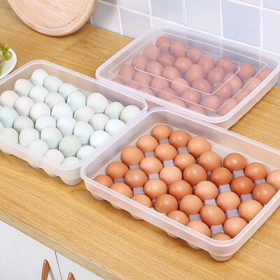 34 Grid Egg Box Eggs Tray with Lid Drawer Fresh-keeping Case