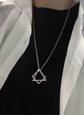 Rinhoo rendy Interlocking Square Triangle Pendant For Men St