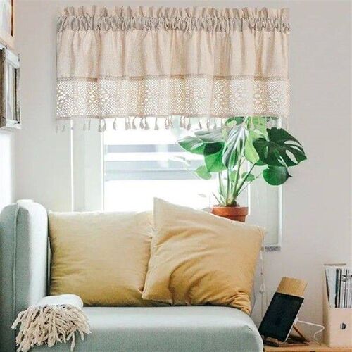 1PC Rustic Crochet/ Cotton Lace Short Curtain Splicing
