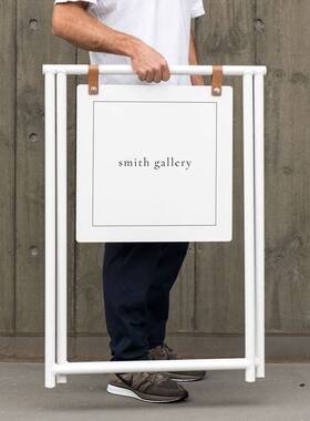 立简约网红ns落地店铺立式门口展示架体小牌户外铁艺广i告白色40*