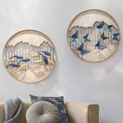 中鱼20SM1001式创意铁艺装饰壁挂件沙客发厅新卧室餐厅走道背景墙