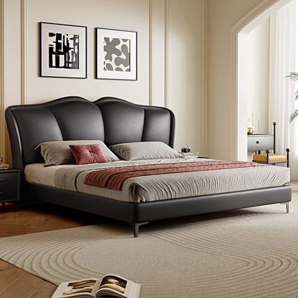 意式现代极简多功能智能电动床调节床架卧室1.8米人床生态皮床