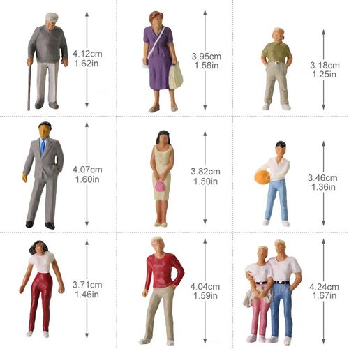 30pcs All Standing O scale People 1:43 Scale Painted Figures