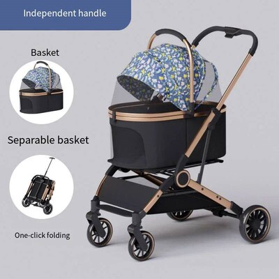 2025 Pet Stroller, Lightweight and Foldable, with Detachable