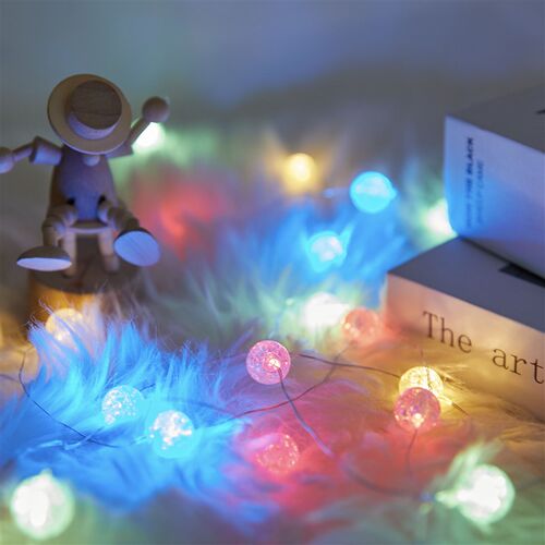 With flashing light crystal ice crack bead copper wire light