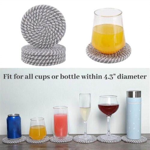 10 Pcs Cotton Coasters Absorbent Drink Coasters Set Handmade
