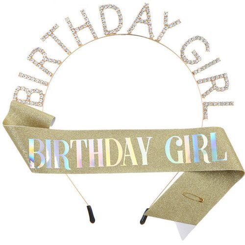 Birthday Crowns for Women Birthday Girl Sash &Birthday Tiara