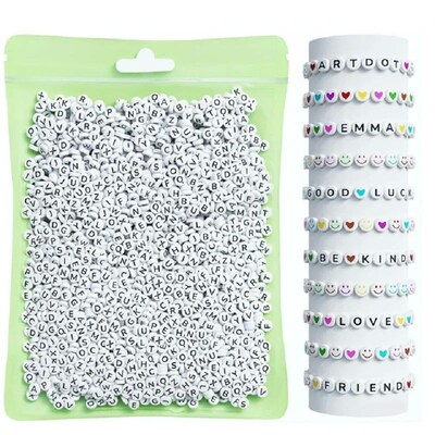 800 Pieces Letter Beads for MakinEg 28 Patterns and 8 Color