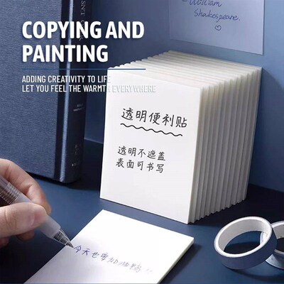 50/100 Sheets Sticky notes Reusable Transparent sticky notes