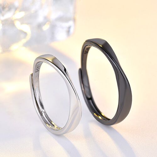 New Fashion Black White Smooth Couple Ring Classic Sun Moon