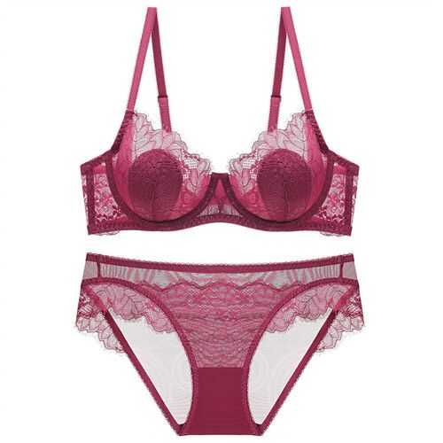 Lace thin transparent bra, womens bra, plus size bra set