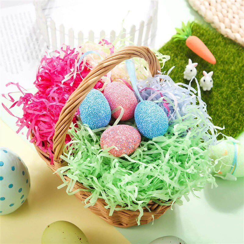50g Easter Basket Grass Filler Paper Stuffing Shredded Crink - 实物图