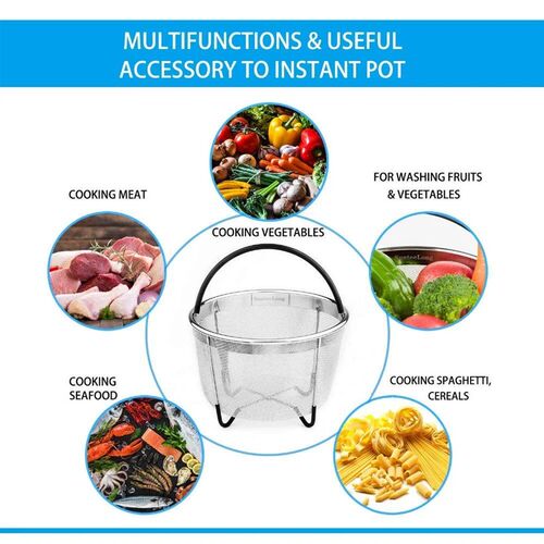 Steamer Basket for Instant Pot 6Qt Stainless Steel Mesh Stea
