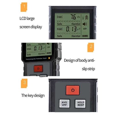 RZ825 Electromagnetic Field Radiation Tester EMF Meter Count