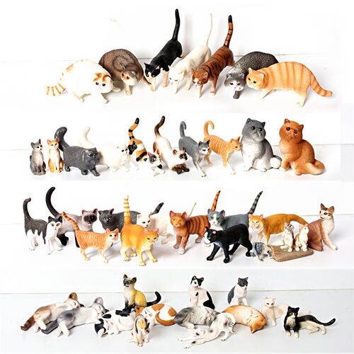Realistic Cat animal Model Figures Toy,Pet Cat Figurines Cog