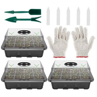 New 12 Cells Seed Tray Seedling Starter Trays Garden Plant