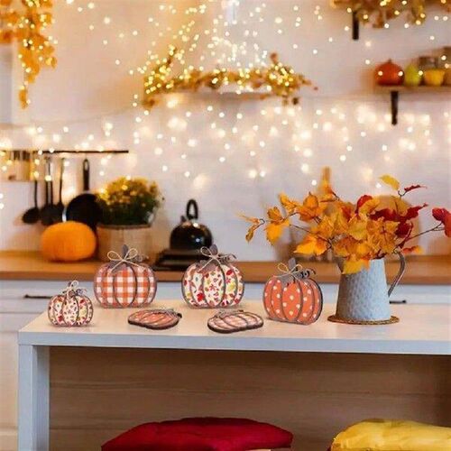 Dot Pumpkin Sign Rustic Fall Pumpkin Tiered Tray Decor Set