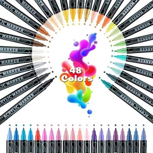 120-12 Colors Felt Tip Drawing Watercolor Art Markers Pen Du