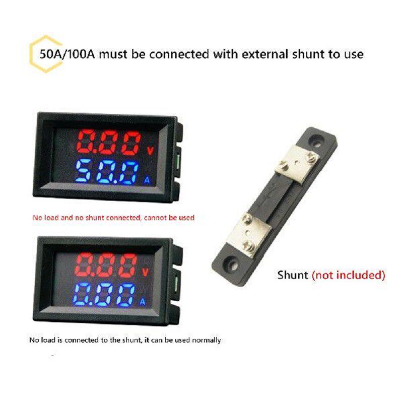 10A/50A/100A Digital Voltmeter Dual LED Display Voltage - 实物图