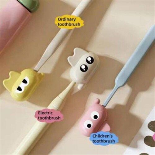 5Pcs Cartoon Cat Shaped Toothbrush Head Holder Compact