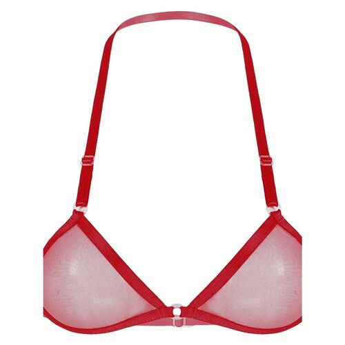 Womens Adjustable Straps Halter Neck Backless See-through Me