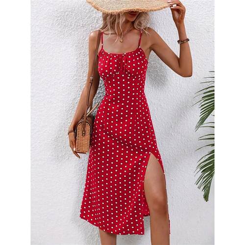 2024 Women Floral Print Spaghetti Straps Summer Boho Beach