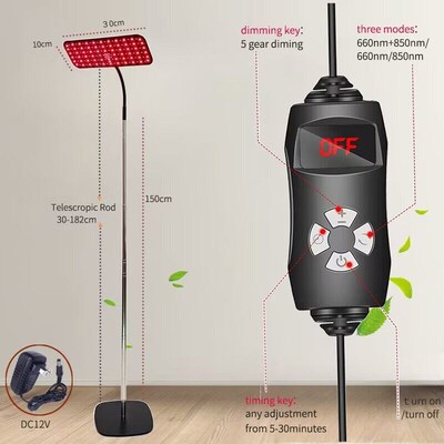 Red Infrared Light Therapy Lamp for Face and Body with Stand