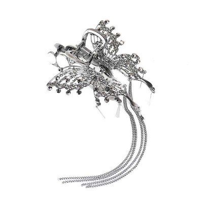 Wind chime tassel big butterfly delie dish hair clip back he