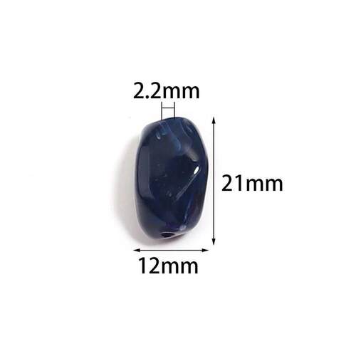 20pcs Irregular Acrylic Double Colors Beads Colorful Loose S