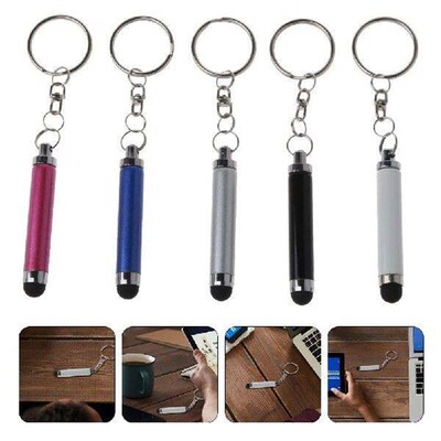 5 Pcs Portable Hand Screen Pens Keychain Fine Tip Stylus