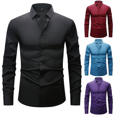 Four-sided Sretch Mens Formal Wear, Business Casual, Solid