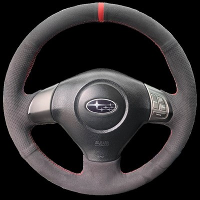 08-款斯巴鲁XV老森林人力狮翼豹 09傲虎专用翻毛皮手缝方向盘