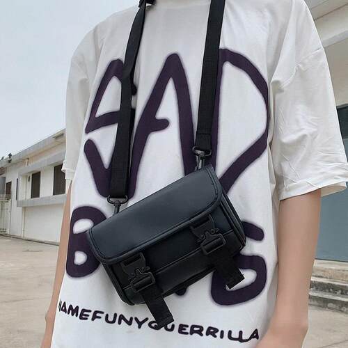 Korean Women Men Shoulder Crossbody Bags Small Pu Leather Sa