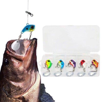 5Pcs/box Rotating Metal Vib Vibration Bait 6g 10g