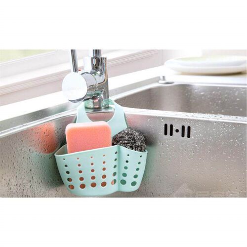 Adjustable button type faucet storage hanging basket sink ha