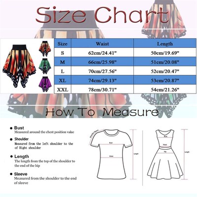 Gothic Punk Butterfly Gradient Skirts Carnival Vintage High