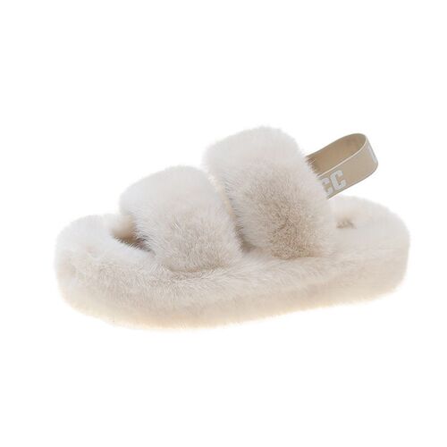 Sheavy Sole Fur Shoes For Women Korean Version Two Wearing E