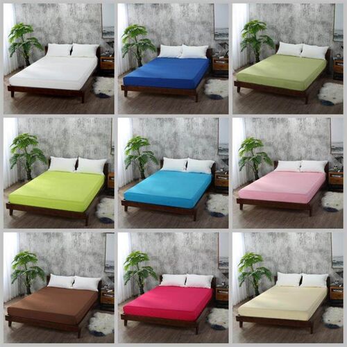 Soft Fitted sheet With Elastic Band solid Bed Sheet Cover-Wr