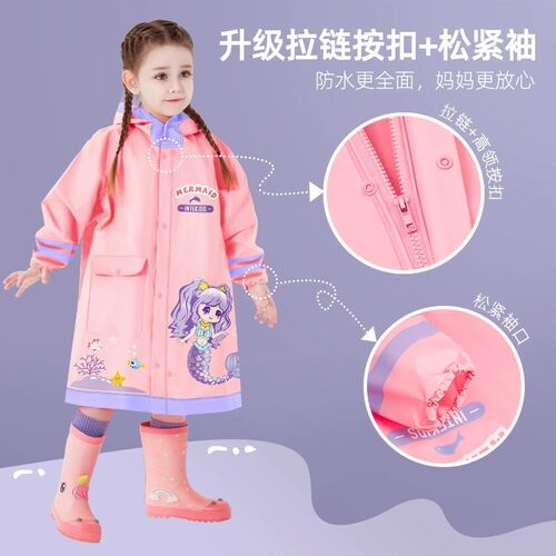 Kids raincoat Girls student new waterproof