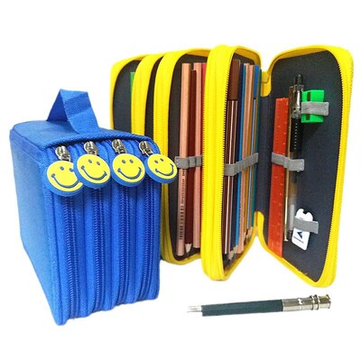 72-pen holes 4-layer anti-rust steel pen case for both men