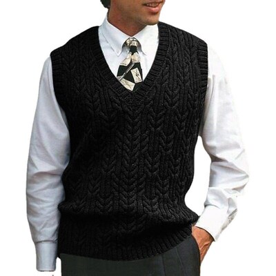 Net Small Batch Knitted Waistcoat Mens Twisted V-neck Sweat