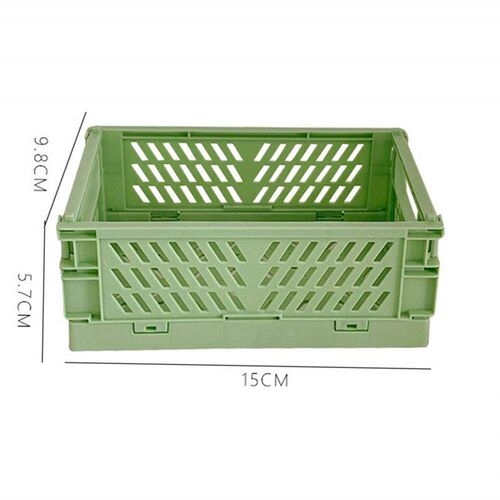 Mini Folding Plastic Storage Box Foldable   Case Desktop Car