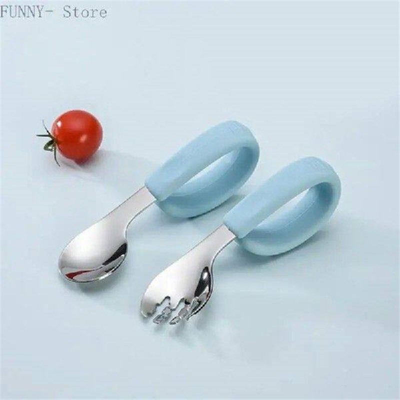 Childrens Dining Utensils Set Bendable/Straight Head Part - 实物图