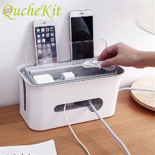 Multifunction Desktop Organizer Power Strip Wire Storage