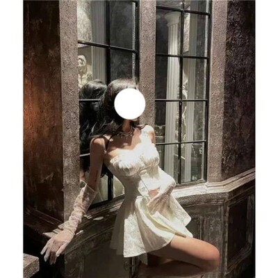 French Retro Elegant Strapless Dress New Style Off-shoulder