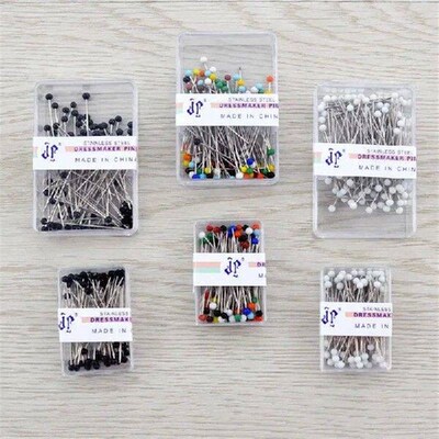 New Portable 100PCS/Set DIY Round Pearl Head Pins Mixed