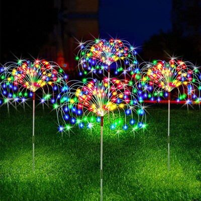 Solar LED Firework Fairy Lights Outdoor Garden Decoration La