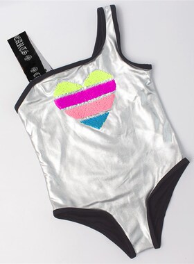 Shinning Kids Girls Swimwear 2022 Children Single Shoulder S