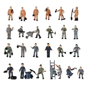 25pcs Model Train Track Railroad Worker People Figures With