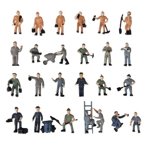 25pcs Model Train Track Railroad Worker People Figures With